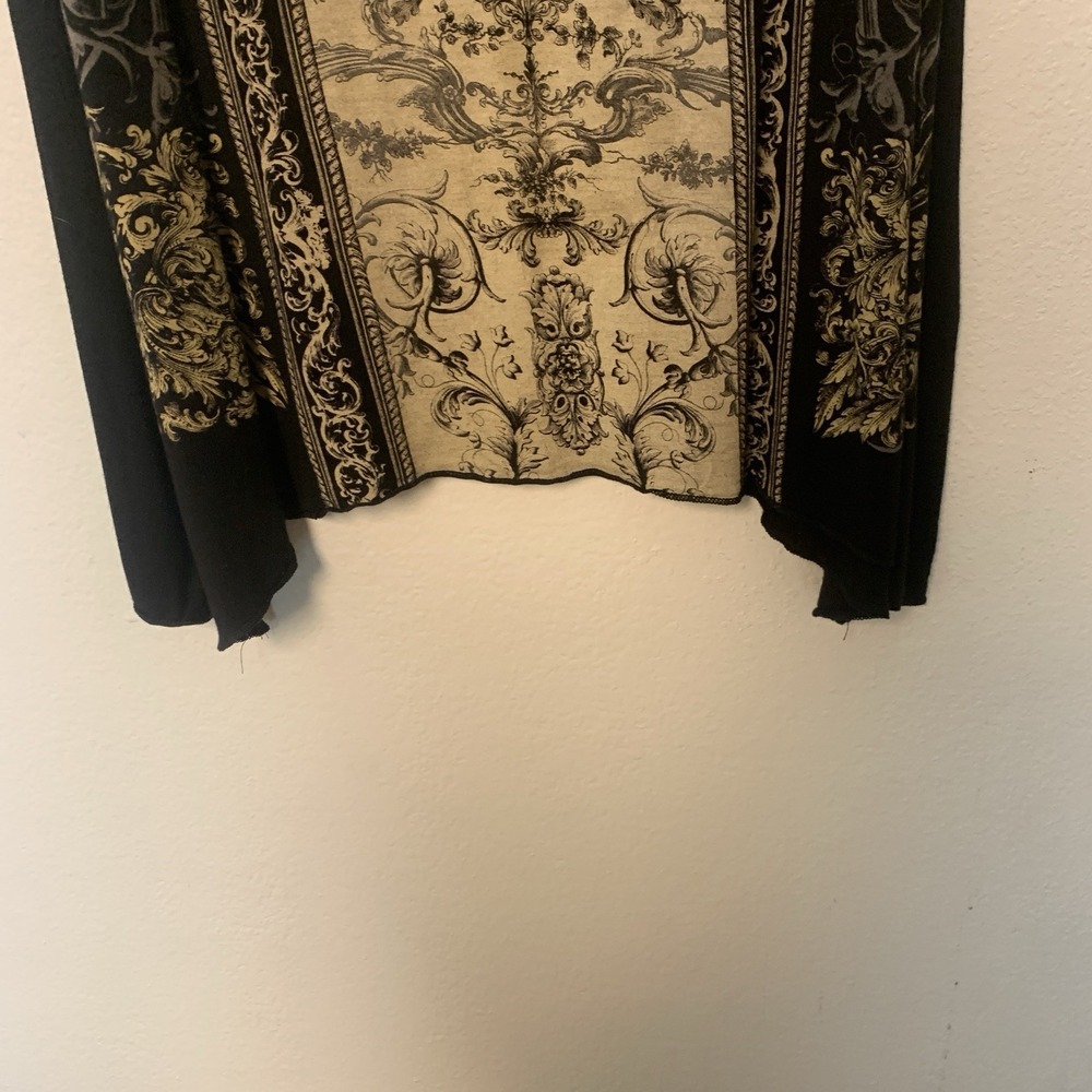 Skinny Minnie Tunic Top Women 2X Sleeveless Baroque Boho Stretch Shark Bite Hem - Picture 3 of 8